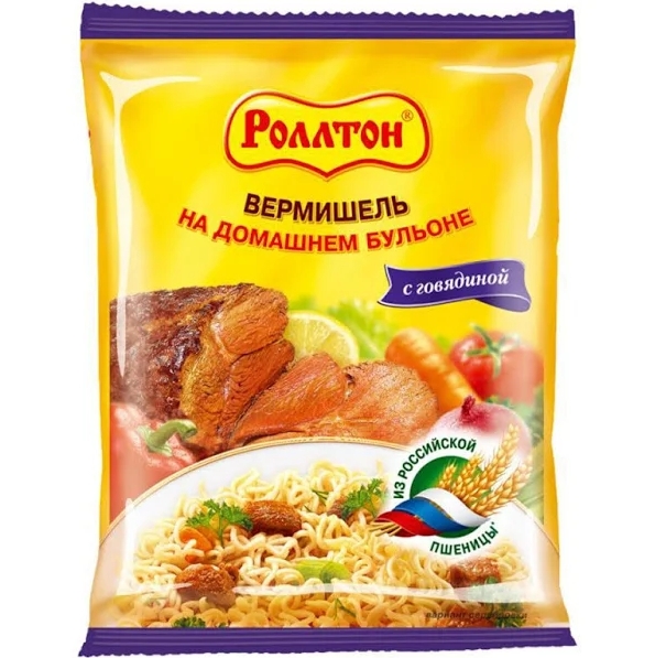 Вермишель РОЛЛТОН на домашнем бульоне с говядиной 60 г Вермишель РОЛЛТОН на домашнем бульоне с говядиной 60 г