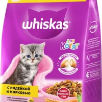 WHISKAS подушечки с молоком, индейкой и морковью 350 г