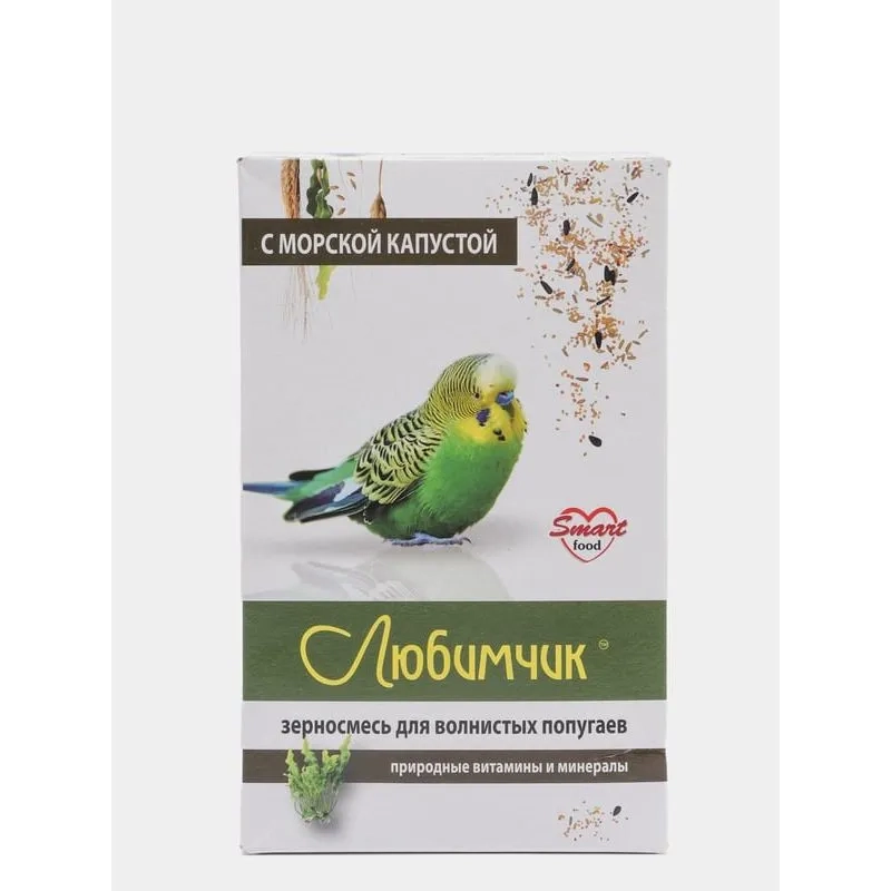 Зерносмесь ЛЮБИМЧИК с морской капустой для волнистых попугаев 500 г