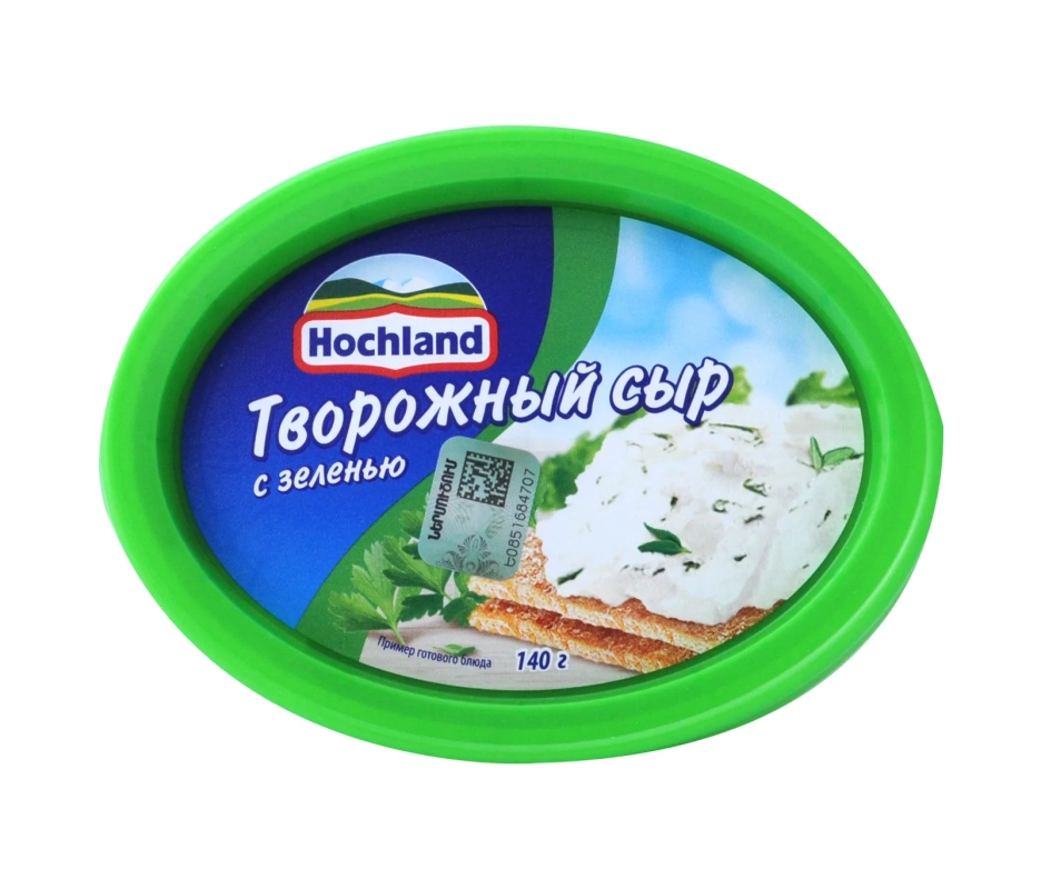Сыр HOCHLAND творожный с зеленью 140 г 60%