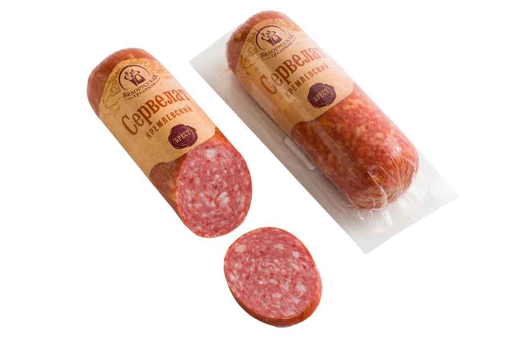 Колбаса БЕЛОРУССКИЕ ТРАДИЦИИ "Кремлевский сервелат" варено-копченая 300 г
