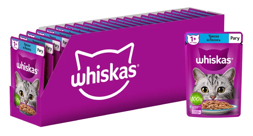 WHISKAS рагу треска и лосось 75 г
