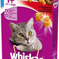 WHISKAS подушечки для стерилизованных кошек и котов с говядиной 350 г