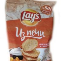 Чипсы LAYS "Из печи" грибы лисички в сметане 85 г