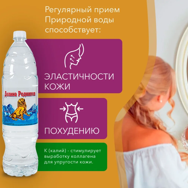 Вода питьевая РУЧЕЕК "Долина родников" газированная 1.5 л