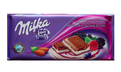 Шоколад MILKA молочный миндаль и лесные ягоды 90 г Шоколад MILKA молочный миндаль и лесные ягоды 90 г
