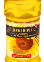 Масло подсолнечное КУБАНОЧКА нерафинированое 500 мл