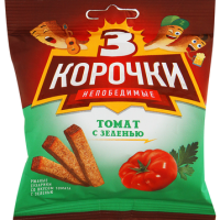 Сухарики ТРИ КОРОЧКИ ржаные томат с зеленью 40 г