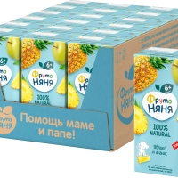 Нектар ФРУТОНЯНЯ из яблок и ананасов для питания детей раннего возраста 0.2 л
