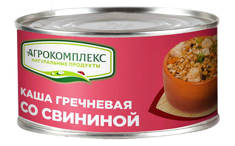 Каша АГРОКОМПЛЕКС гречневая со свининой 325 г