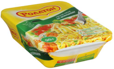 Лапша РОЛЛТОН "По-домашнему" куриная 90 г лоток