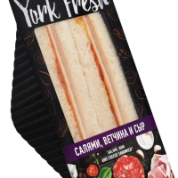 Сэндвич с салями,ветчиной и сыром зам.Йорк фреш 150гр