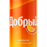 Напиток ДОБРЫЙ со вкусом апельсина газированный 0,33л ж/б
