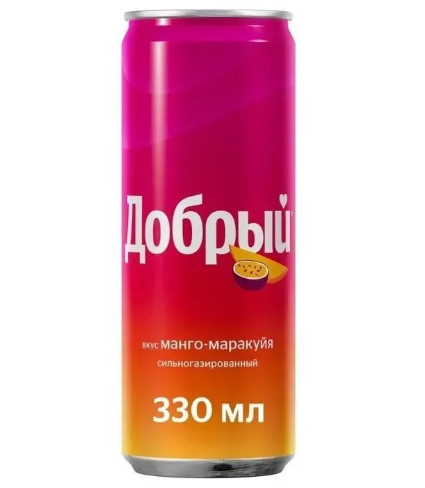 Напиток ДОБРЫЙ "Манго-маракуйя" сильногазированный 0.33 л