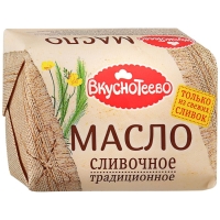 Масло сливочное ВКУСНОТЕЕВО "Традиционное" несоленое 200 г 82,5%