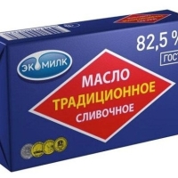 Масло сладко-сливочное ЭКОМИЛК "Традиционное" несоленое 180 г 82,5%