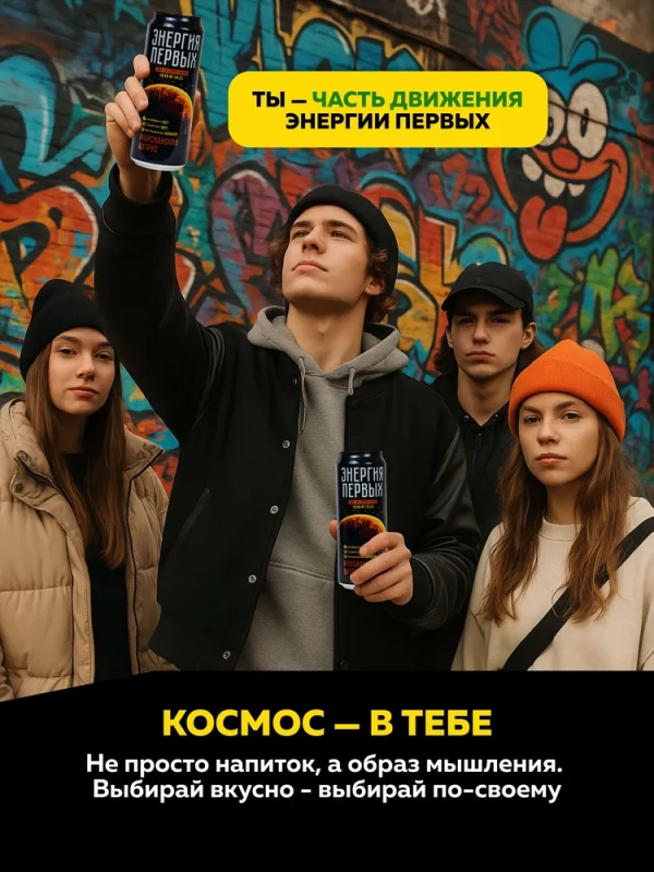 Напиток тонизирующий ЭНЕРГИЯ ПЕРВЫХ ЭНЕРГИЯ ЗВЕЗД "Марсианский цитрус" 0.45 л