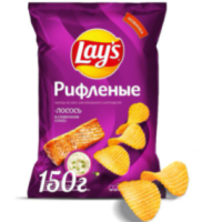 Чипсы LAYS "Лосось в сливочном соусе" рифленые 140 г