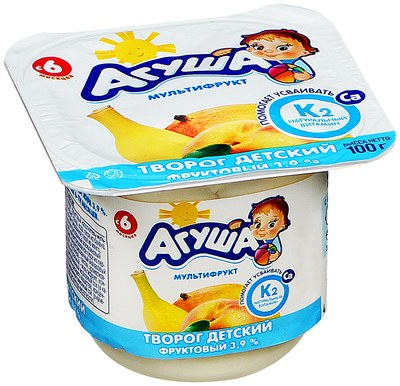 Творог АГУША "Детский" персик 100 г 3,9%