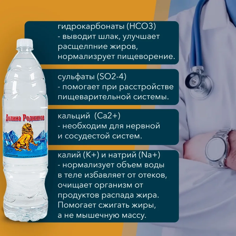 Вода питьевая РУЧЕЕК "Долина родников" газированная 1.5 л