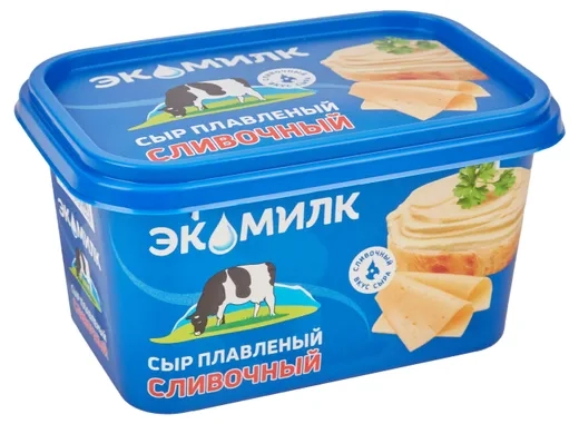 Сыр ЭКОМИЛК "Сливочный" плавленый 400 г 55%
