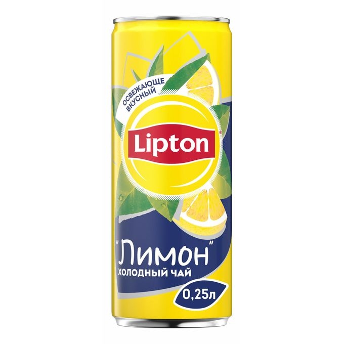Холодный чай LIPTON чёрный лимон 0.25 л