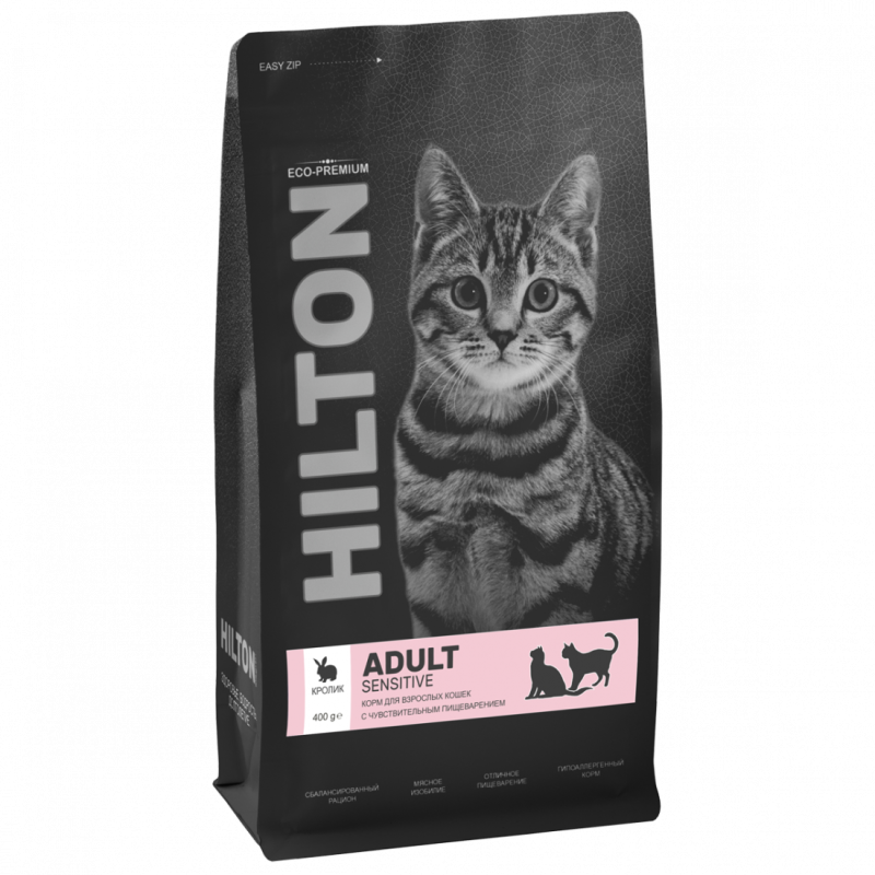 Hilton корм д/кошек с кроликом 400 гр