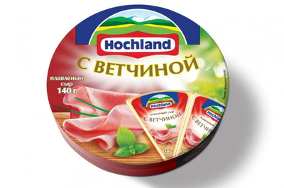 Сыр HOCHLAND плавленый с ветчиной 140 г 55%