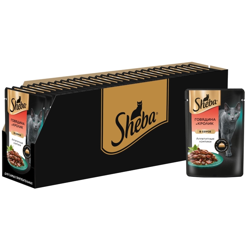 SHEBA "Pleasure" ломтики из говядины и кролика 75 г