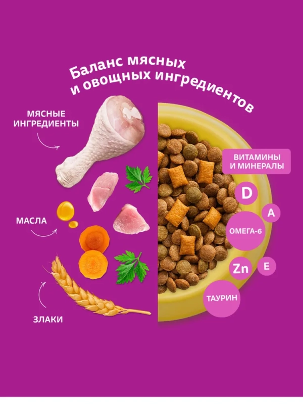 WHISKAS подушечки с нежным паштетом "Аппетитное ассорти с курицей и индейкой" 800 г