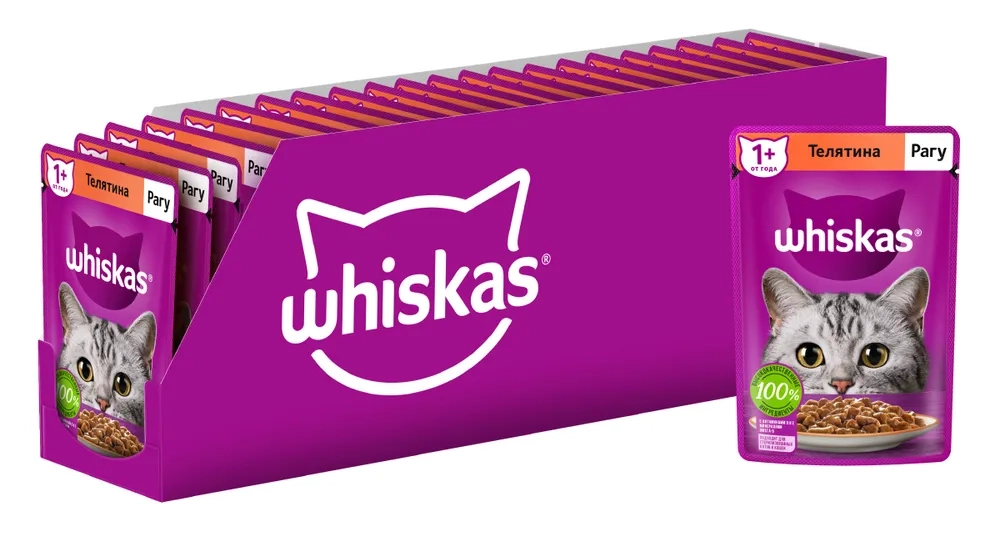 WHISKAS рагу с телятиной 75 г