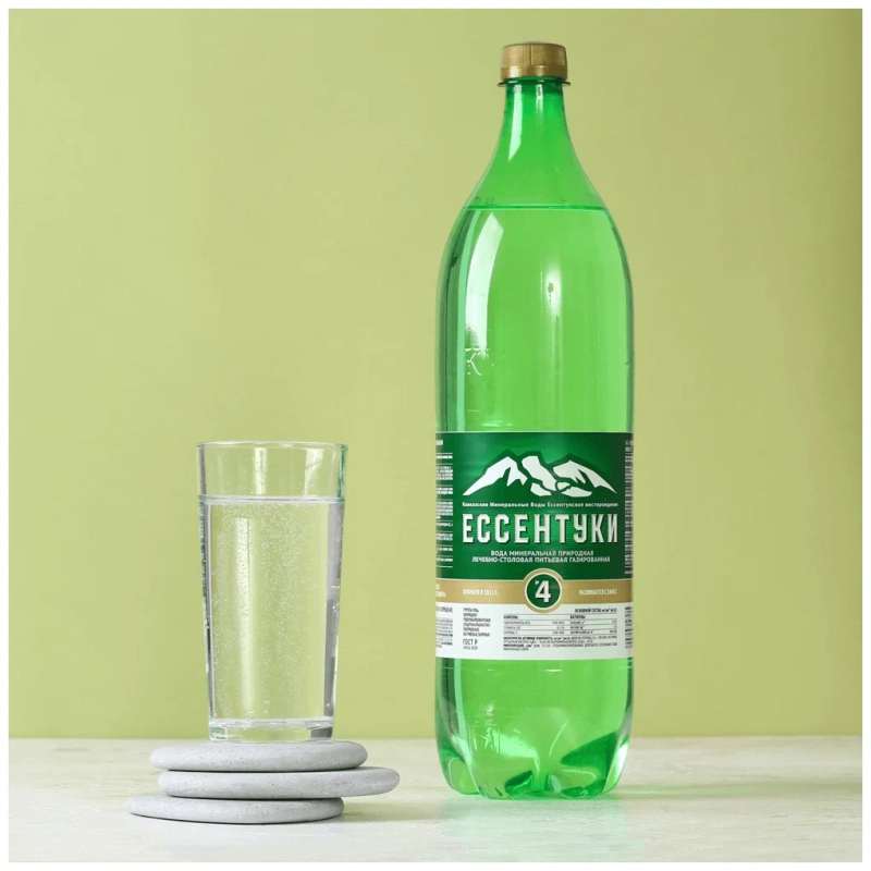 Вода минеральная ЕМВ "Галерея источников №4 г. Ессентуки" лечебно-столовая газированная 1.5 л