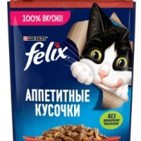 PURINA "Felix. Аппетитные кусочки" говядина в желе 75 г