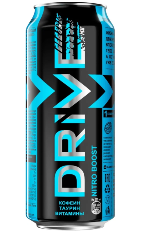 Напиток энергетический DRIVE ME Nitro Boost 0.449 л Напиток энергетический DRIVE ME Nitro Boost 0.449 л