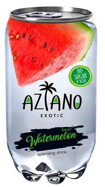 Напиток AZIANO "Watermelon" газированный со вкусом арбуза 350 мл