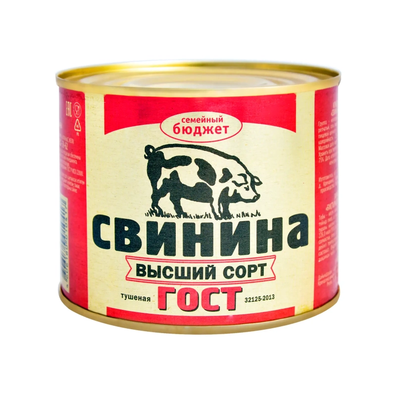 Свинина тушеная СЕМЕЙНЫЙ БЮДЖЕТ высший сорт 500 г Свинина тушеная СЕМЕЙНЫЙ БЮДЖЕТ высший сорт 500 г