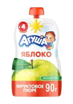 Агуша Пюре яблоко 4+ мес. уп. 90 г