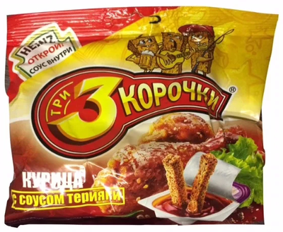 Сухарики ТРИ КОРОЧКИ ржаные курица с соусом терияки 60 г