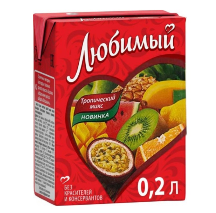 Нектар ЛЮБИМЫЙ "Тропический микс" 0.2 л