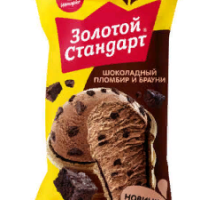 Мороженое ЗОЛОТОЙ СТАНДАРТ "Шоколадный пломбир и Брауни" 90 г