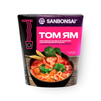 Лапша SANBONSAI "Том ям" рисовая  в кокосовом бульоне с лемонграссом и лаймом 113 г