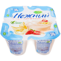 Йогуртный продукт CAMPINA "Нежный" с соком банана и клубники 100 г 1,2%