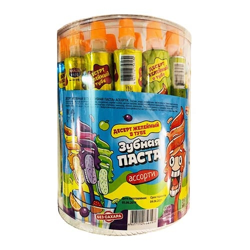 Желе фруктовое ВОЛШЕБНЫЙ КОНДИТЕР Желе фруктовое ВОЛШЕБНЫЙ КОНДИТЕР "Джелли Велли зубная паста" 30х55г