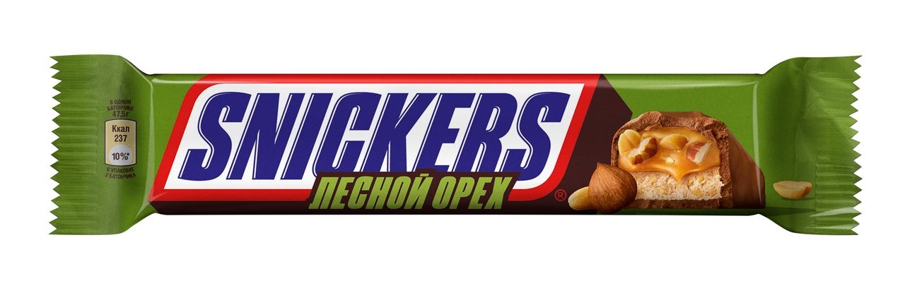 Батончик SNICKERS шоколадный с лесным орехом 81 г