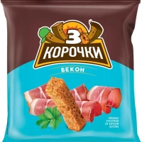 Сухарики ТРИ КОРОЧКИ ржаные бекон 40 г