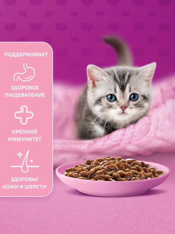 WHISKAS рагу с ягненком для котят 75 г WHISKAS рагу с ягненком для котят 75 г