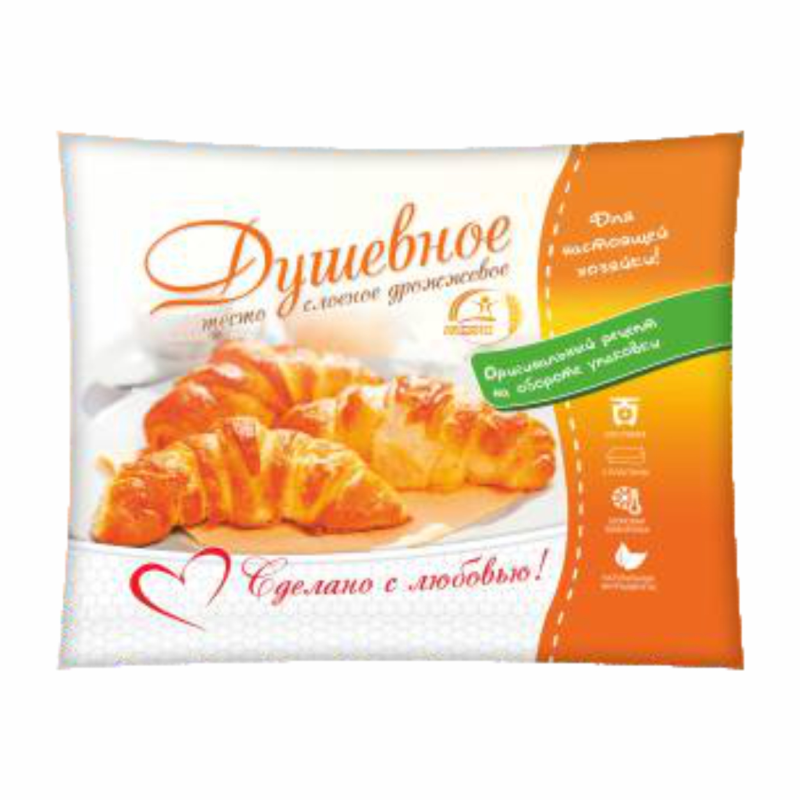 Тесто ЗДОРОВЫЕ ПРОДУКТЫ "Душевное" слоеное дрожжевое 500 г