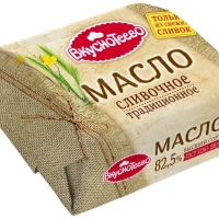 Масло сливочное ВКУСНОТЕЕВО "Традиционное" несоленое 200 г 82,5%