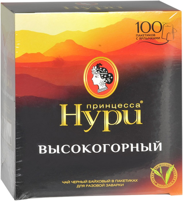 Чай черный ПРИНЦЕССА НУРИ "Высокогорный" 100х2г