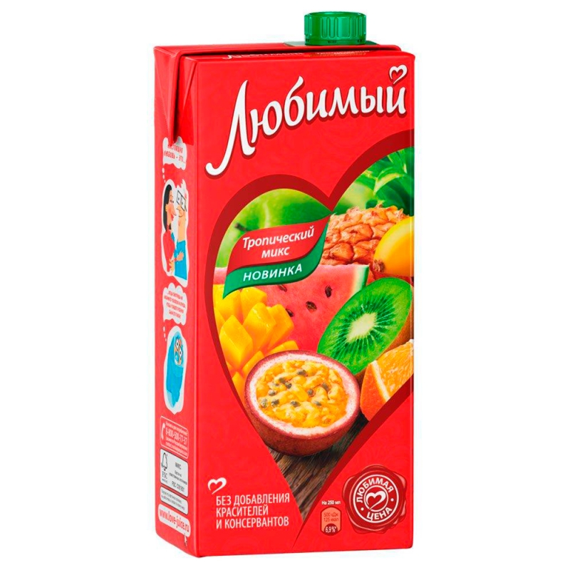 Нектар ЛЮБИМЫЙ "Тропический микс" 1.93 л